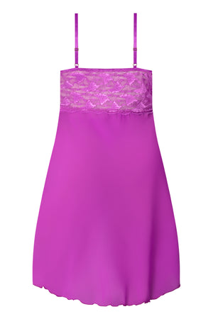 Magic Silk Butterfly Fantasies Gown & Thong Set Neon Purple