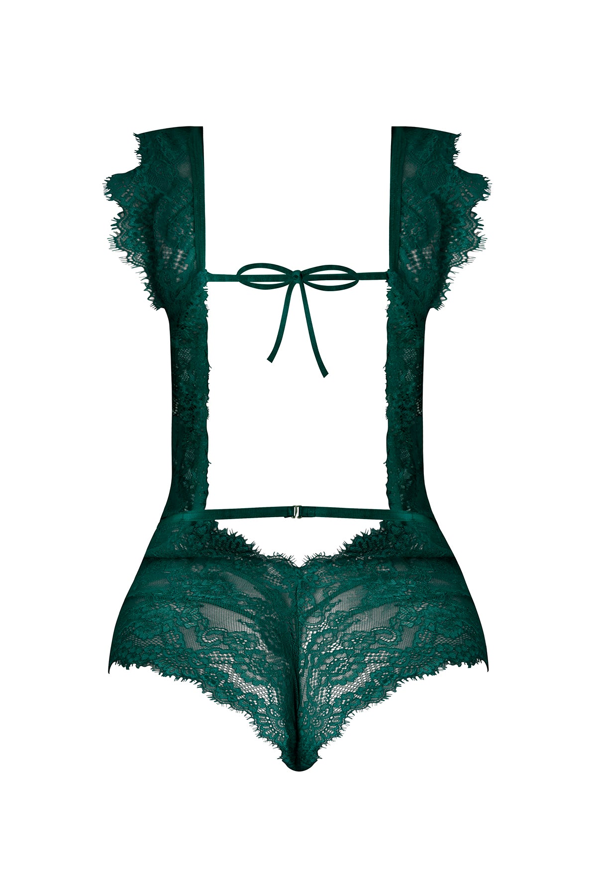 Magic Silk Evermore Cutout Romper Emerald