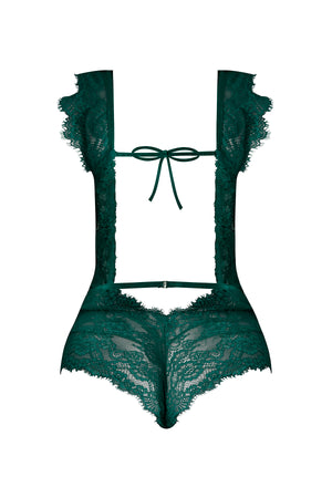 Magic Silk Evermore Cutout Romper Emerald
