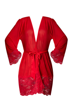 Magic Silk Sugar High 3/4 Sleeve Robe Red