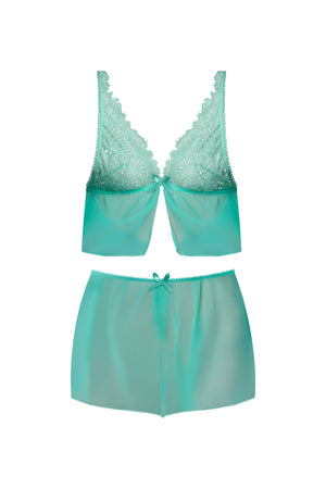 Magic Silk Caribbean Crush Flutter Cami & Short Set Aqua Glow