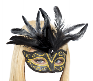 Roma Costume Masquerade Mask Costume Accessory Black/Gold One Size