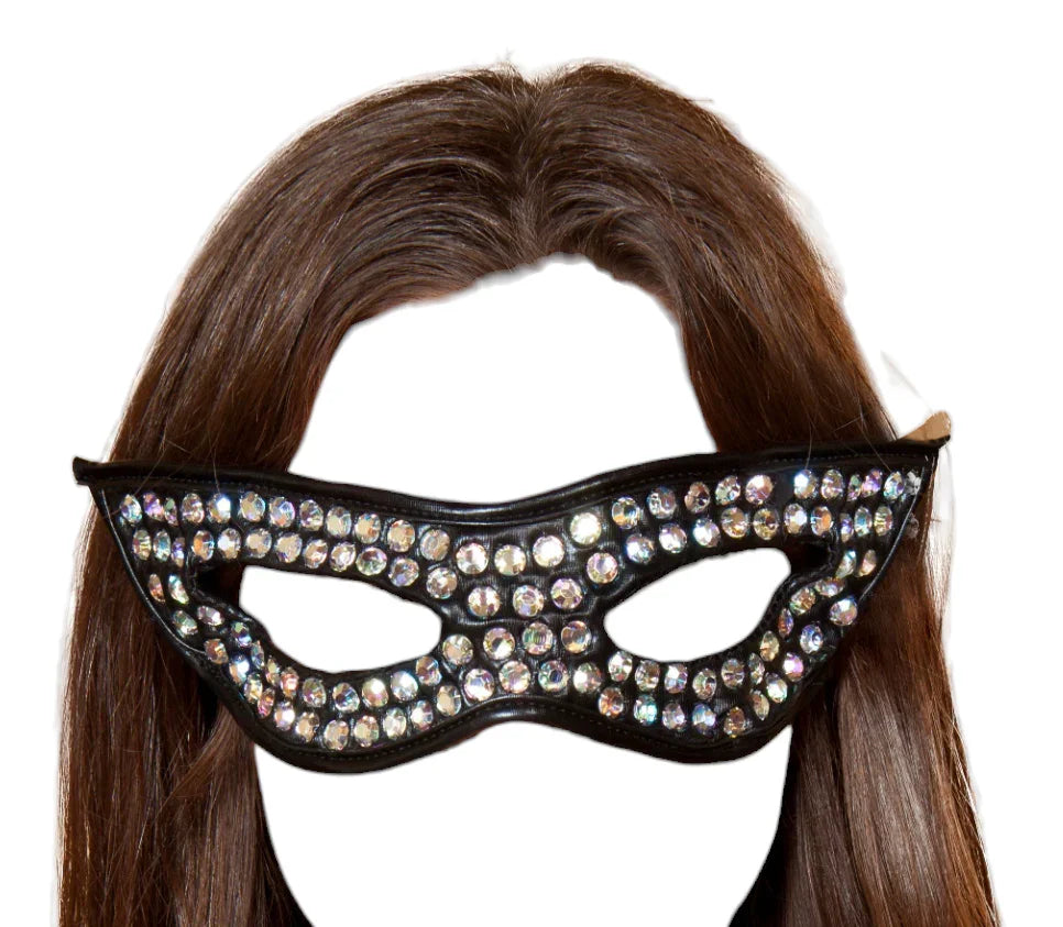 Roma Costume Rhinestone Mask Costume Accessory Black One Size