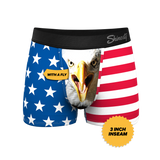 Shinesty The Mascot American Flag Ball Hammock Pouch Underwear with Fly Red/White/Blue
