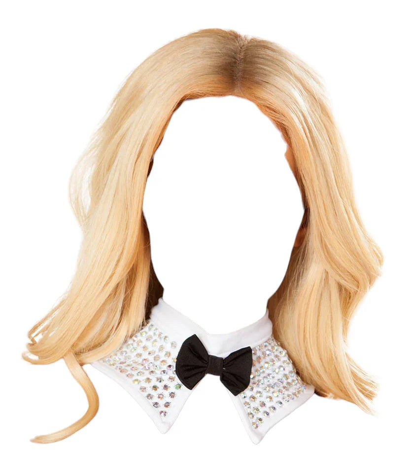 Roma Costume Rhinestone Tuxedo Choker Costume Accessory White One Size