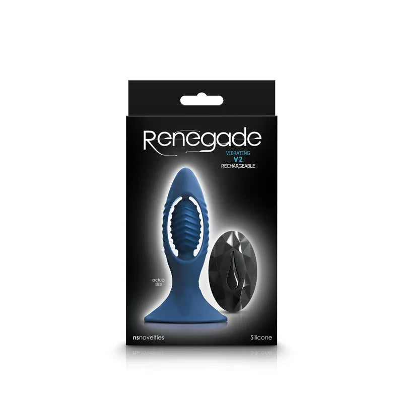 Renegade V2 Rechargeable Vibrating Ribbed Anal Plug with Remote Control
