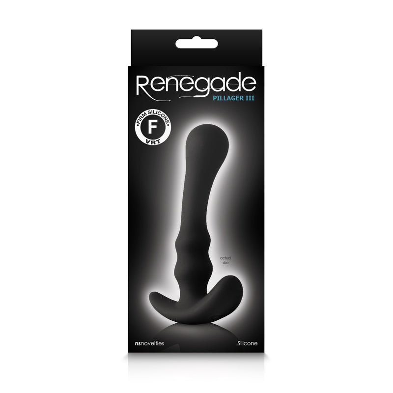 Renegade Pillager III Anal Plug with Curved Base Black