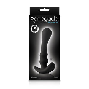 Renegade Pillager III Anal Plug with Curved Base Black