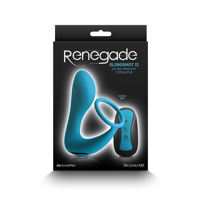 Renegade Slingshot II Penis Ring & Prostate Remote Control Stimulator Teal