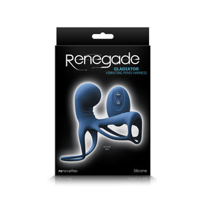 Renegade Gladiator Vibrating Penis & Ball Harness Blue
