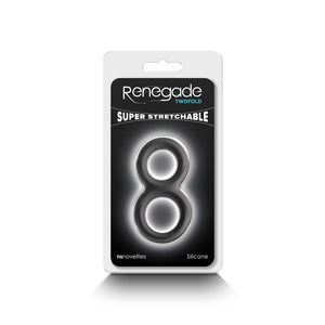 Renegade Twofold Dual Super Stretchy Penis Ring Black