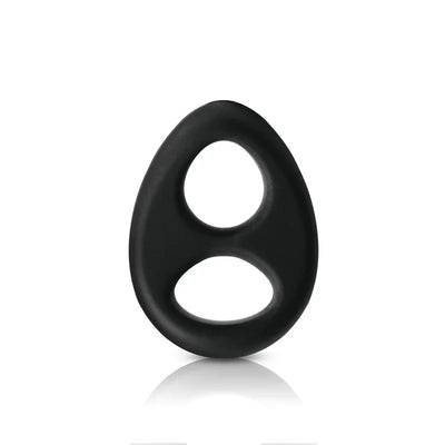 Renegade Romeo Dual Silicone Penis & Ball Ring Black