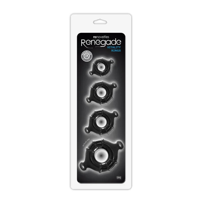 Renegade Vitality Multi Size Penis Rings 4 Pack
