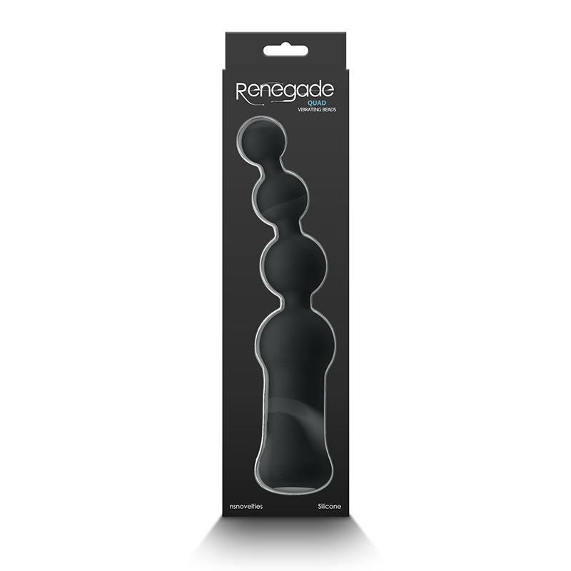 Renegade Quad Vibrating Anal Beads with Graduating Pleasure Balls Black