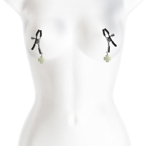 Bound Screw Adjust Tweezer Style Nipple Clamps with Pendant G4 Gunmetal