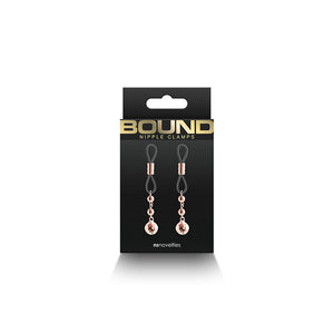 Bound Lasso Style Nipple Clamps D1 Rose Gold
