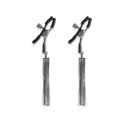 Bound Screw Adjust Tweezer Style Nipple Clamps with Bells & Mini Whips D2 Gunmetal