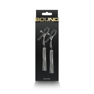 Bound Screw Adjust Tweezer Style Nipple Clamps with Bells & Mini Whips D2 Gunmetal