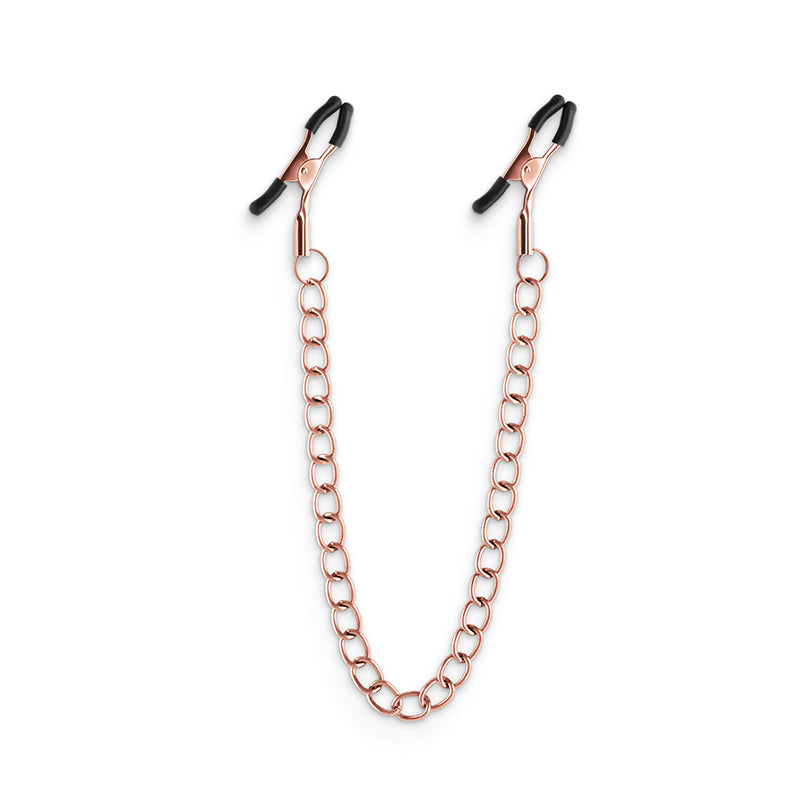 Bound Tweezer Style Nipple Clamps with Pull Chain DC2 Rose Gold