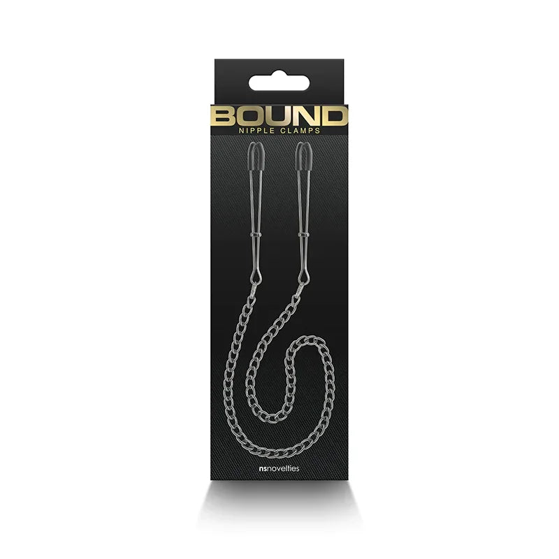 Bound Tweezer Style Nipple Clamps with Pull Chain DC3 Gunmetal