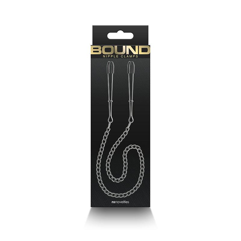 Bound Tweezer Style Nipple Clamps with Pull Chain DC3 Gunmetal