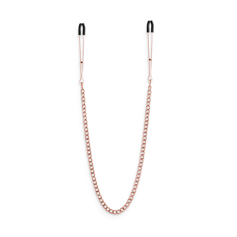 Bound Tweezer Style Nipple Clamps with Pull Chain DC3 Rose Gold