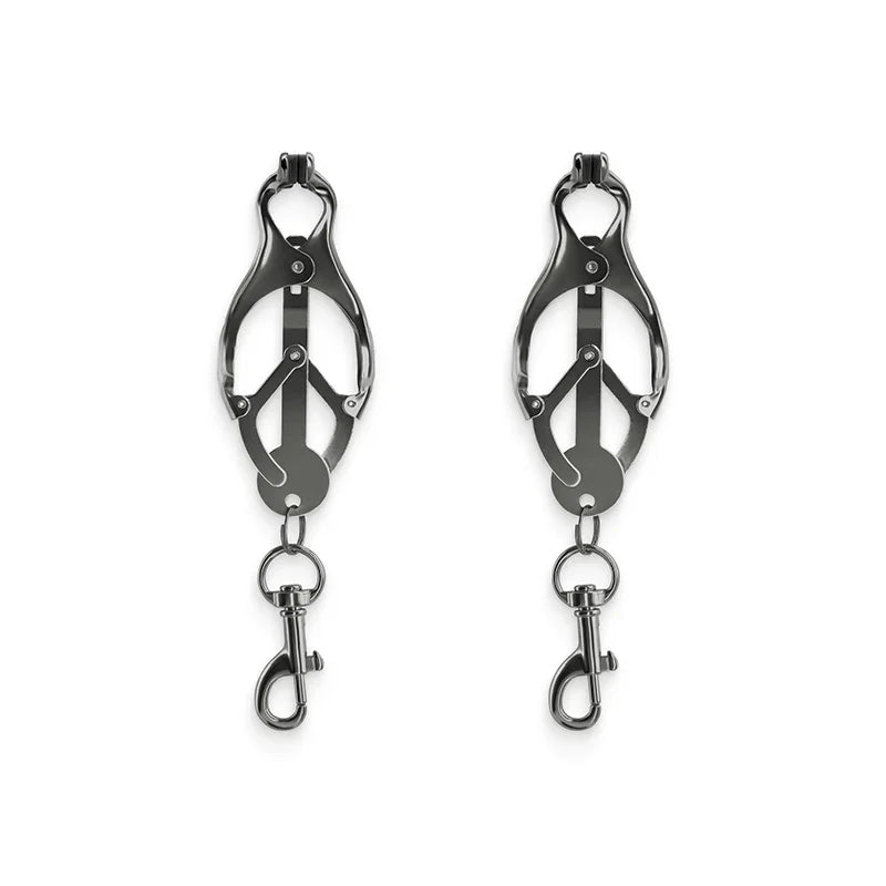 Bound Vice Grip Style Nipple Clamps with Weight Holders C3 Gunmetal