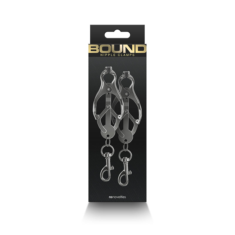 Bound Vice Grip Style Nipple Clamps with Weight Holders C3 Gunmetal