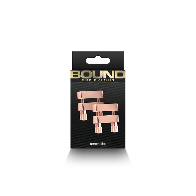 Bound 304 Stainless Steel Bar Style Nipple Clamps V1 Rose Gold