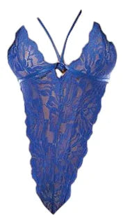 Oh La La Cheri Lucciana Soft Cup Lace Teddy Cobalt Blue
