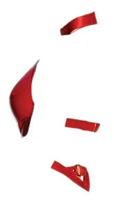 Oh La La Cheri V-Plunge Wetlook Vinyl Teddy with Removable Chain Harness & Hand Red