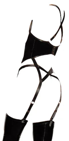 Oh La La Cheri Open Cup Vinyl V-Wire Merrywidow with G-String Black