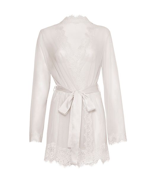 Oh La La Cheri Provence Short Robe with Matching G-String White