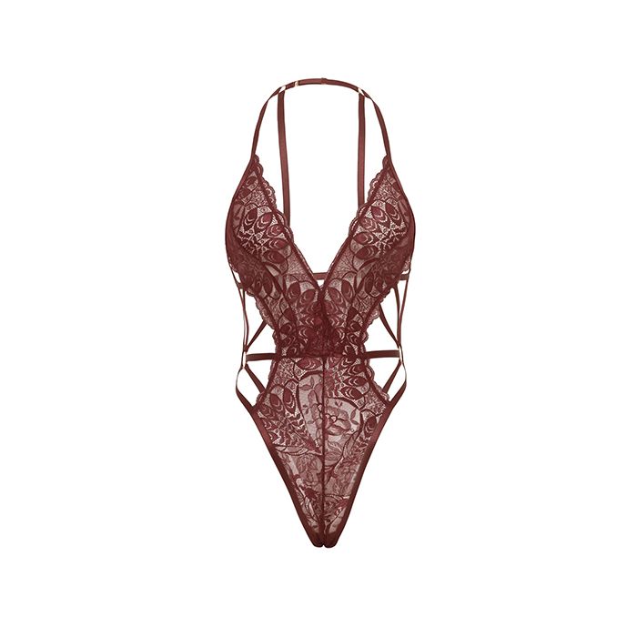 Lina Lace Halter Teddy Zinfandel