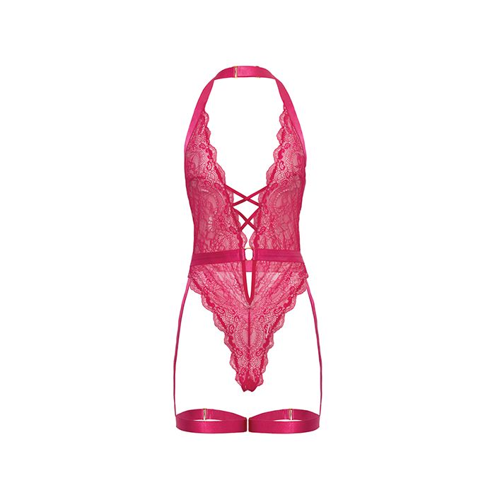 Kahlia Lace Halter Top Teddy Pink Yarrow
