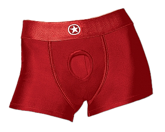 Shots Ouch! Vibrating Strap-on Boxer Red