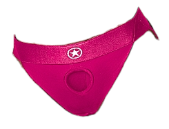 Shots Ouch! Vibrating Strap-on Panty Harness with Open Back Pink