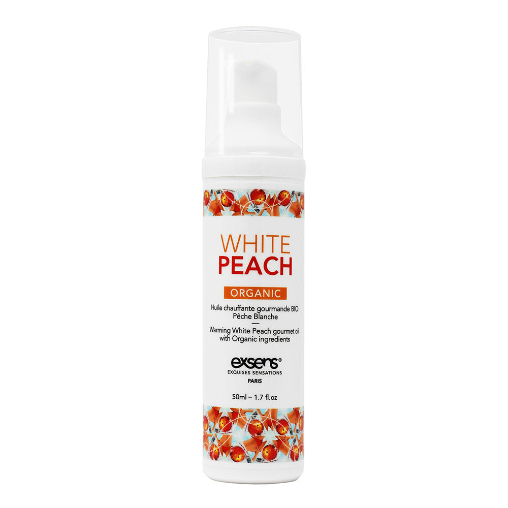 Exsens Organic White Peach Warming Intimate Massage Oil 1.7 oz