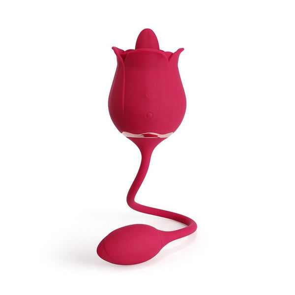 Fiona Clit Licking Rose Toy & Vibrating Egg Red