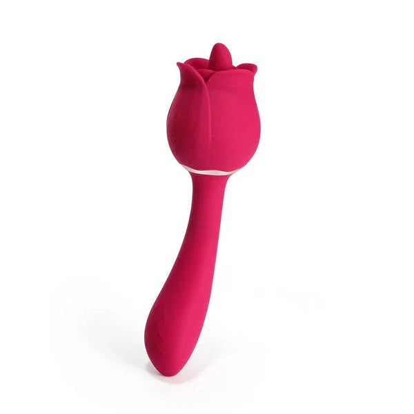 Rhea Clit Licking Tongue Rose 9 Mode Vibrator & G Spot Massager Red - Romantic Blessings Rhea Clit Licking Tongue Rose 9 Mode Vibrator & G Spot Massager Red - Romantic Blessings