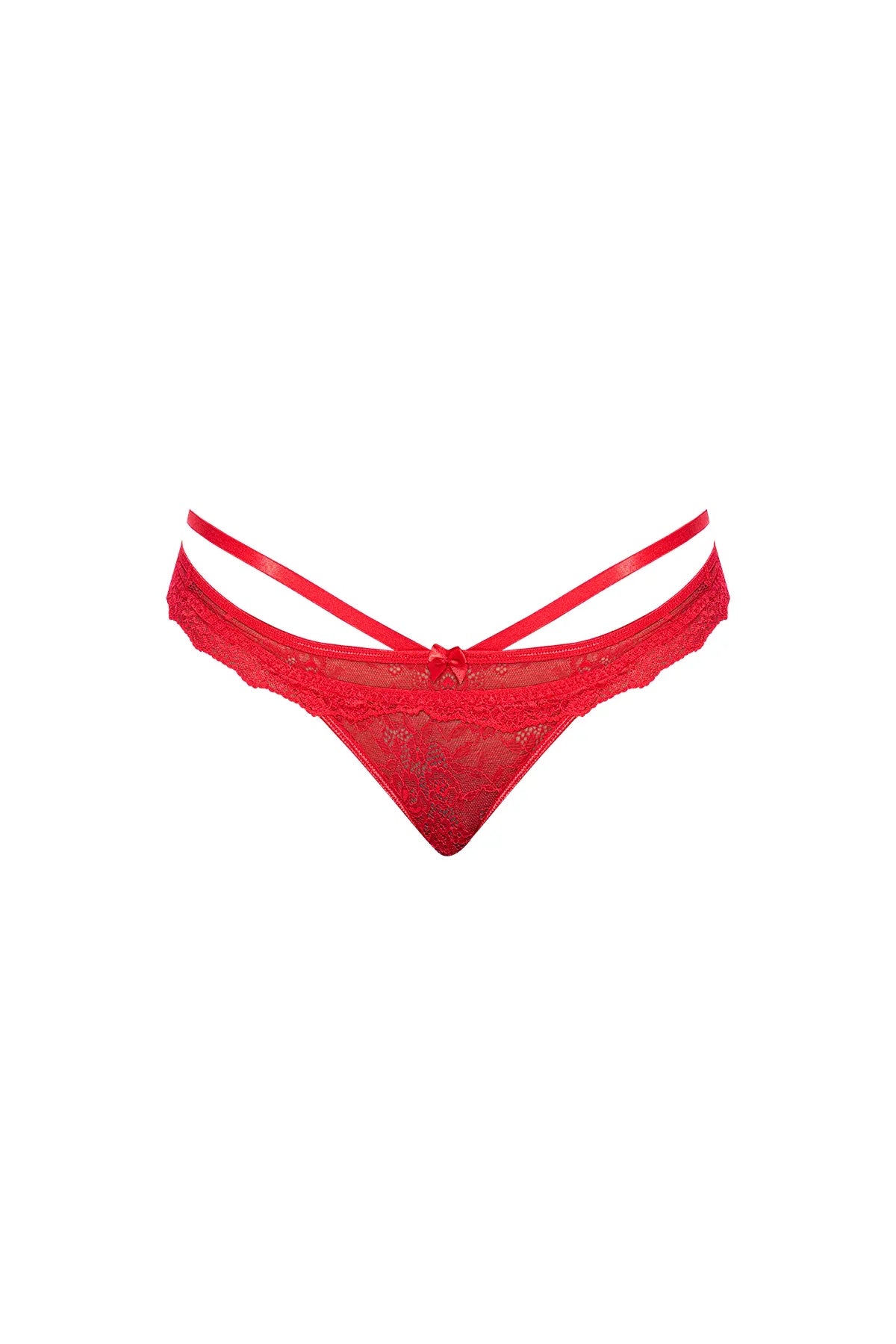 Magic Silk Ooh La Lace Peek-a-Boo Cheeky Panty Red