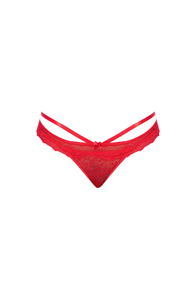 Magic Silk Ooh La Lace Peek-a-Boo Cheeky Panty Red