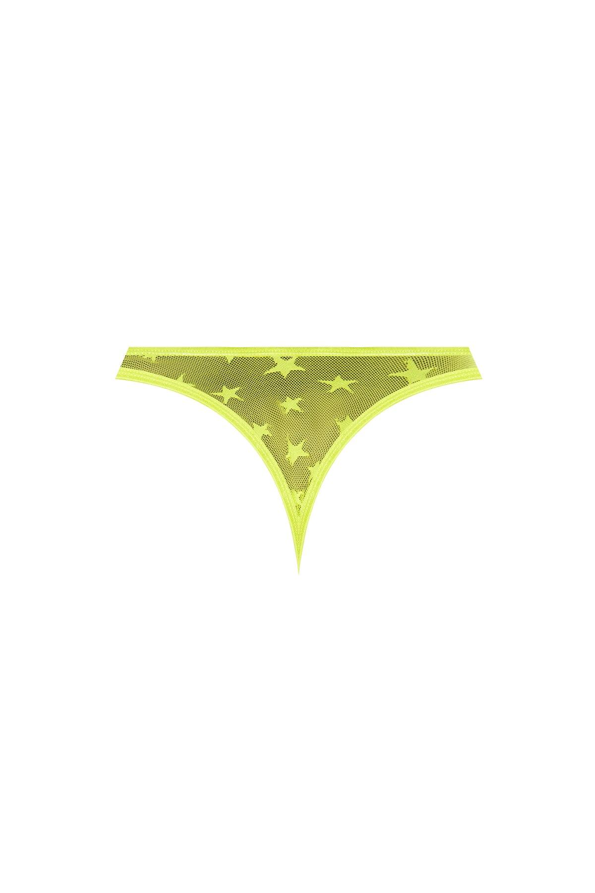Magic Silk Love Star High Leg High Waist Micro Tanga Neon Chartreuse