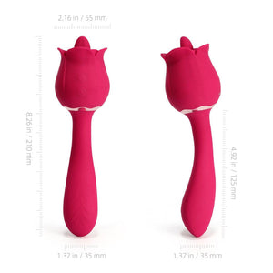 Rhea Clit Licking Tongue Rose 9 Mode Vibrator & G Spot Massager Red