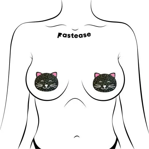 Pastease Kitty Cat Black Glitter