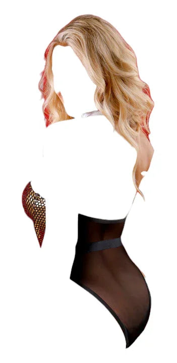 Fantasy Lingerie Play High Roller Costume Sequined Bodysuit With Molded Cups Gold