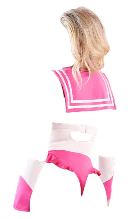 Fantasy Lingerie Play Play With Me Sailor Costume Bodysuit With Snap Closure Pink