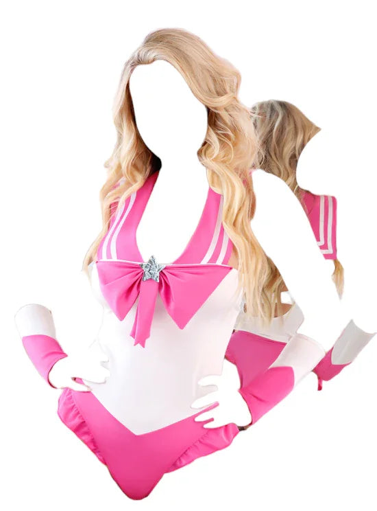 Fantasy Lingerie Play Play With Me Sailor Costume Bodysuit With Snap Closure Pink
