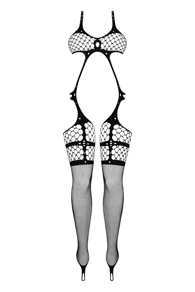 Magic Silk Seamless Bandeau Top Catsuit with Toe Loops Black OS