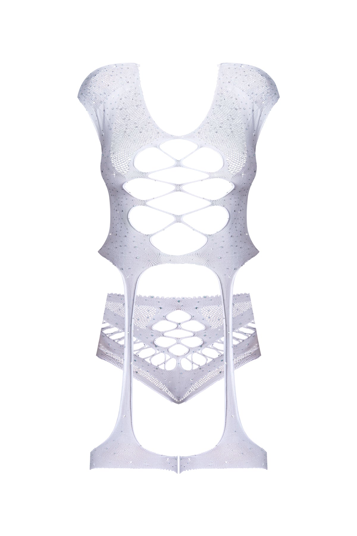 Magic Silk Seamless Stirrup Top & Short Set White One Size